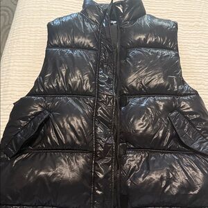 Topshop Shiny Black Oversized Puffer vest